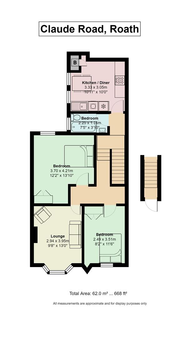 Floorplan for Claude Road, Roath
